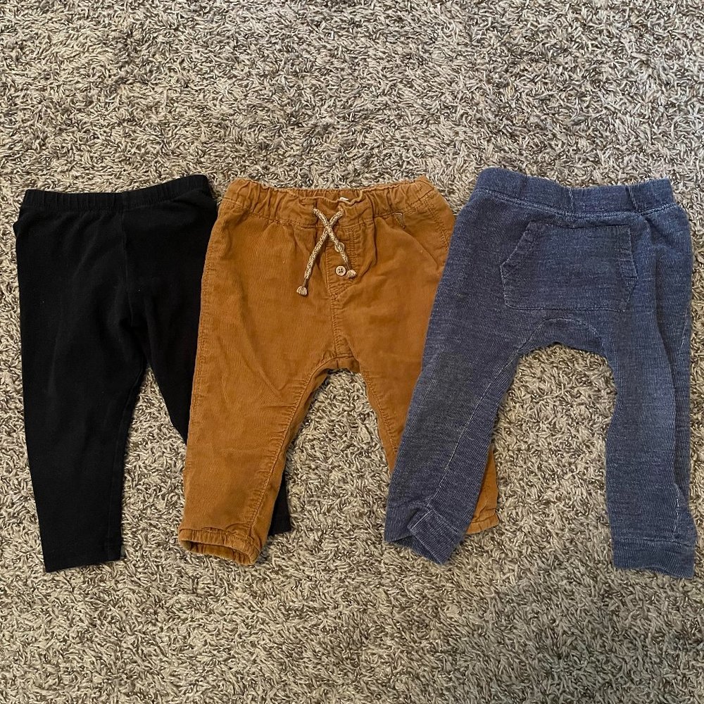 Baby Boy Pants (3) 6-18 Months (H&M + 7 For All Mankind)